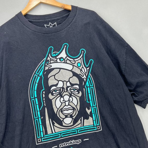 Vintage RetroKings Men's Black Short Sleeve Big Poppa Crown Graphic T-Shirt 3XL - Picture 2 of 8